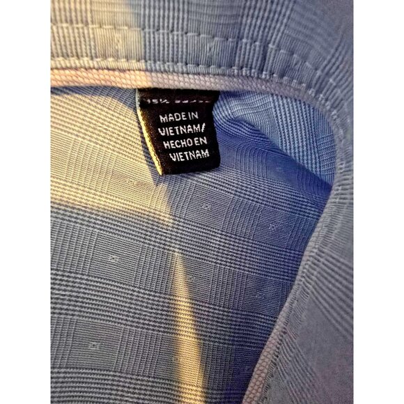 Psycho Bunny Men’s Blue Stretch Button Down Shirt 15.5 34/35 Long Sleeve - Picture 8 of 12